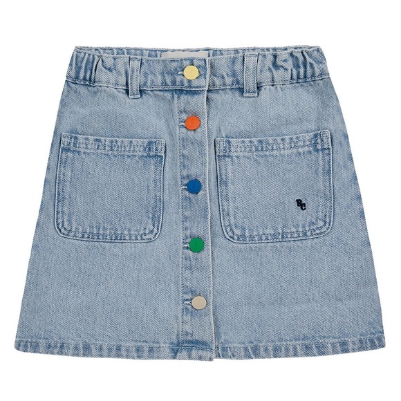 Bobo Choses Denim Skirt with Colorful Buttons, Girls 4-5 - Picture 1 of 10